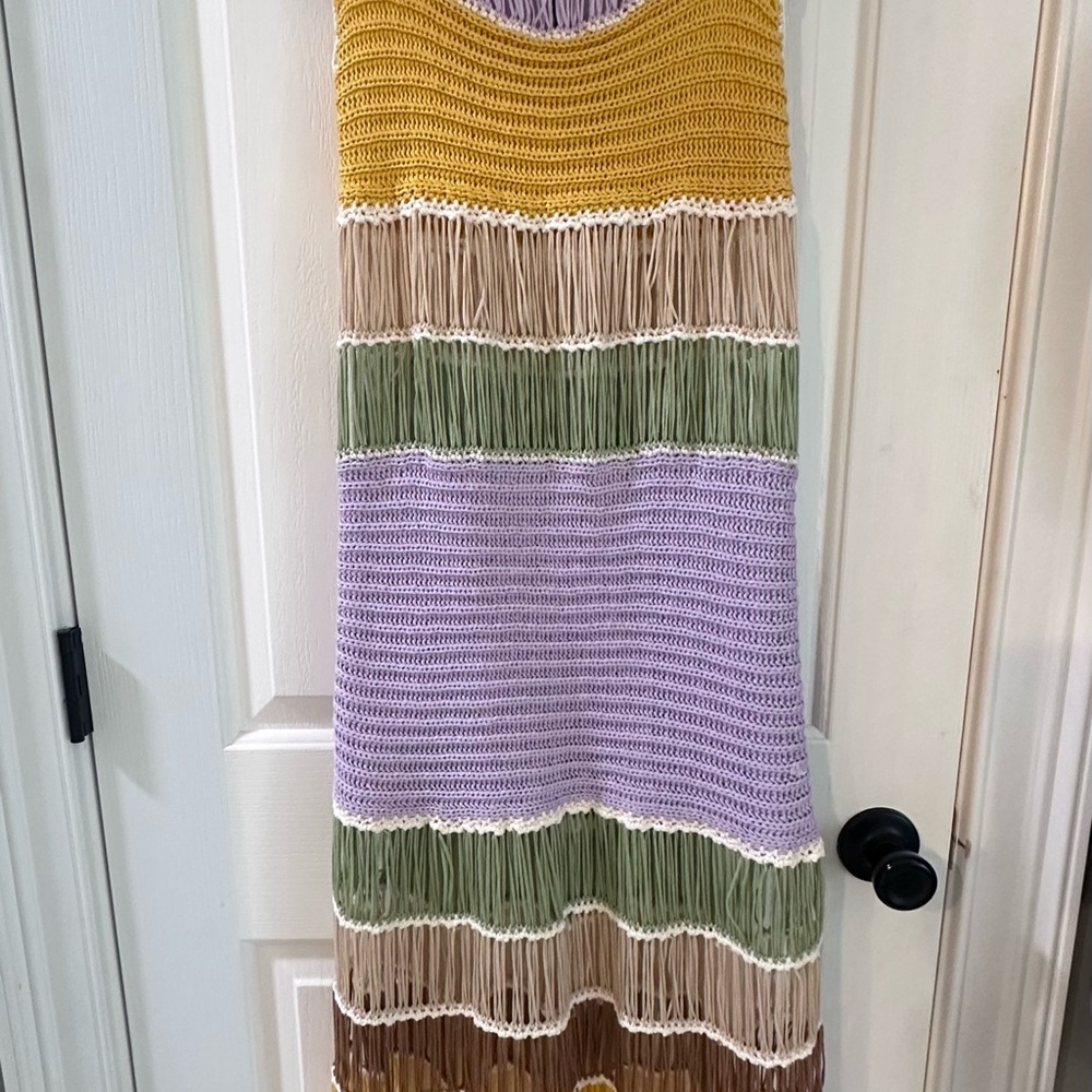 MABLE Multicolor Fringe Knit Dress